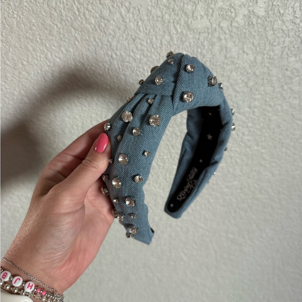 Living Fully Denim and Diamonds Headband